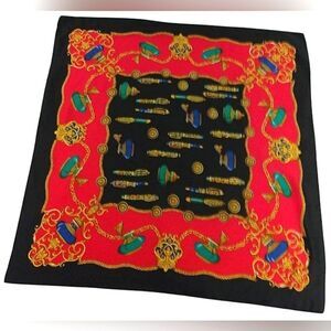 Vintage Black & Red Scarf Fountain Pen Ink Well Foulard Stylo
